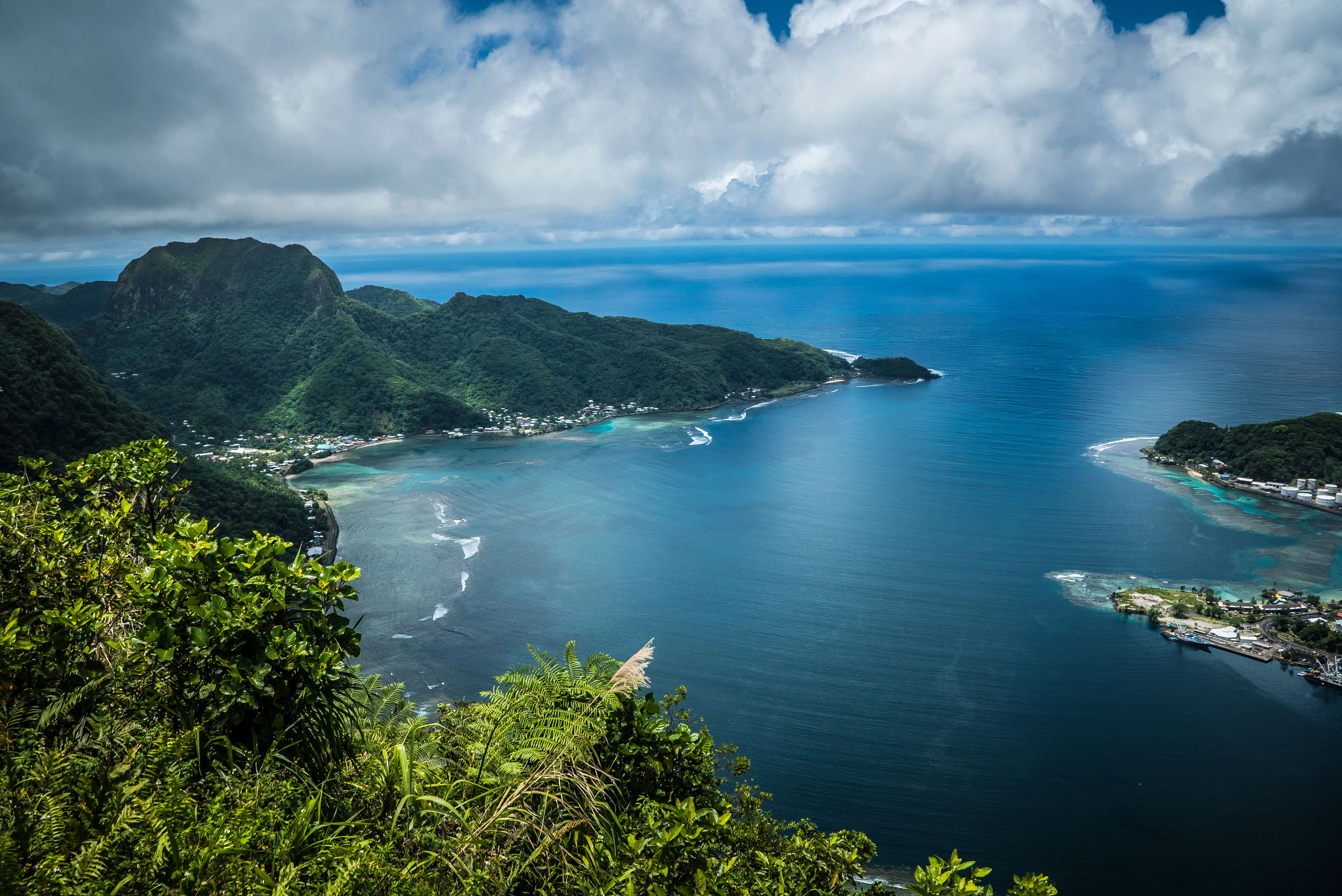 American Samoa coastline and ocean