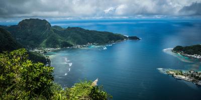 American Samoa coastline and ocean
